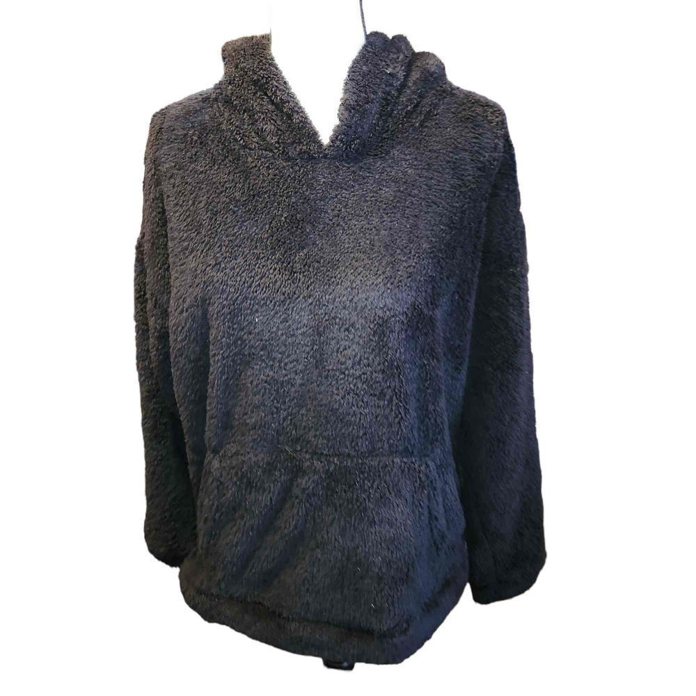Urban Basics Black Cozy Sherpa Hoodie Sweatshirt Size Large